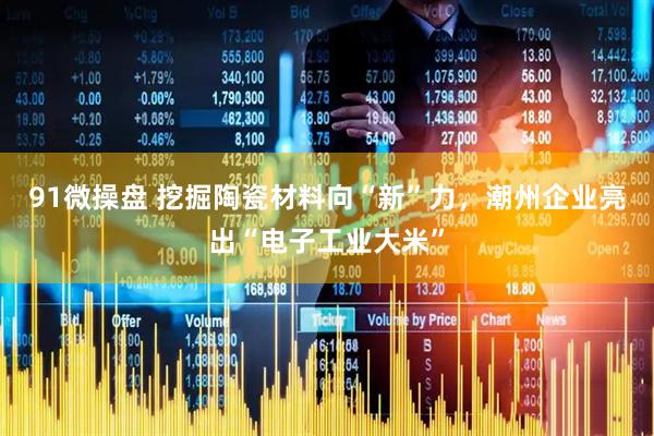 91微操盘 挖掘陶瓷材料向“新”力，潮州企业亮出“电子工业大米”