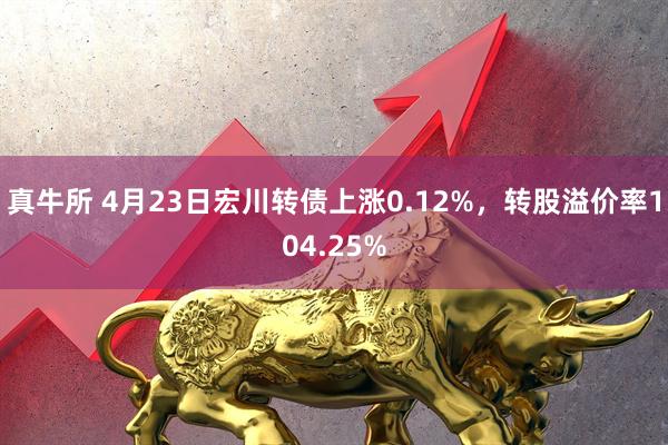 真牛所 4月23日宏川转债上涨0.12%，转股溢价率104.25%